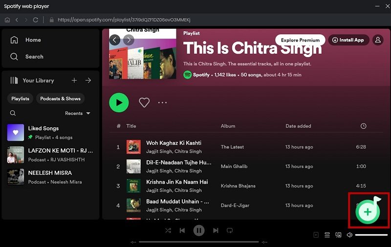 NoteBurner Spotify Music Converter interface