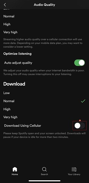 Download quality on Spotify Premium