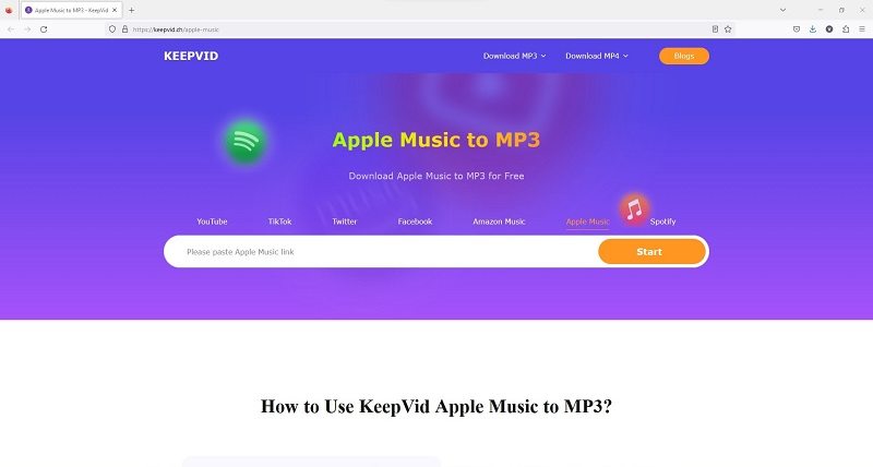 KeepVid Apple Music to MP3