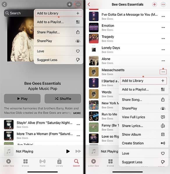 Add Songs or Playlists to Your Library on Apple Music