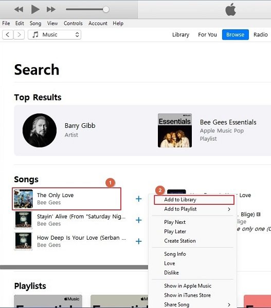Add Apple Music to Library on iTunes
