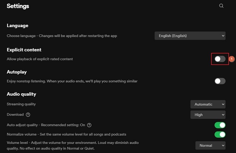 Turn off Explicit Content on a Windows/Mac