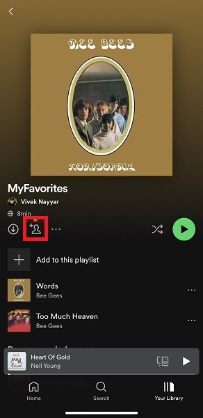 Add user on selected playlist on Spotify