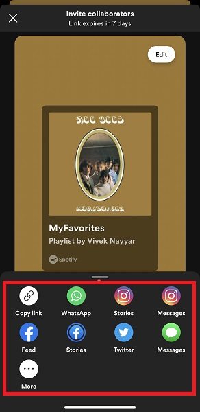 invite friends to join your playlist on Spotify