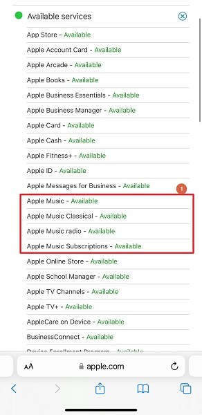 Check Apple Music's Server Status